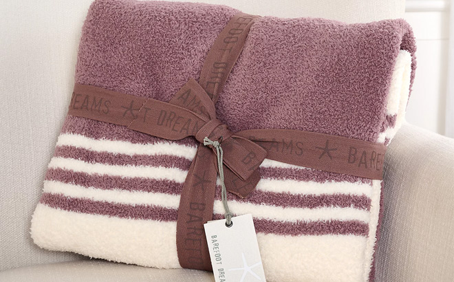 Barefoot Dreams CozyChic Border Bar Stripe Blanket