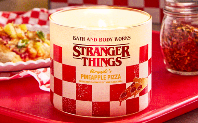 Bath Body Works Stranger Things Argyles Pineapple Pizza Candle
