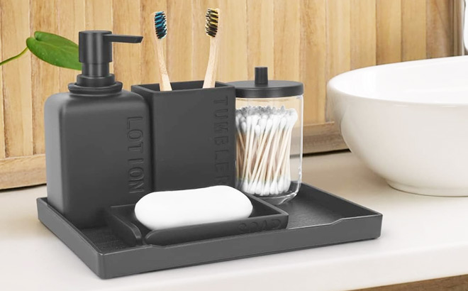 Bathroom Accessories Set in Black Color