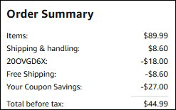 Bed Vacuum Cleaner Order Summary