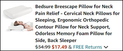 Bedsure Breescape Cervical Neck Pillow Checkout