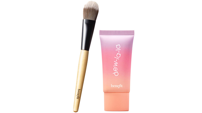 Benefit Cosmetics Dew la la Liquid Highlighter and Brush Set