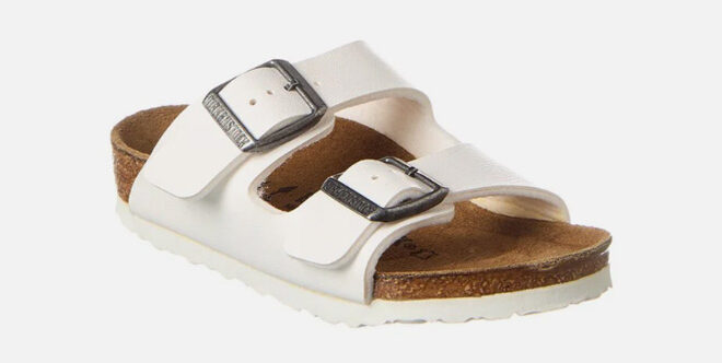 Birkenstock Arizona Narrow Birko Flor Sandal in White Color