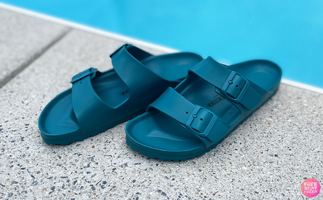 Birkenstock Sandal next to a Pool