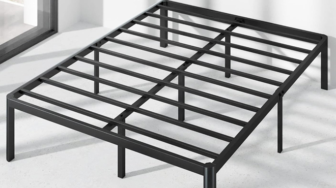 Black 16 Inch Metal Platform Bed Frame