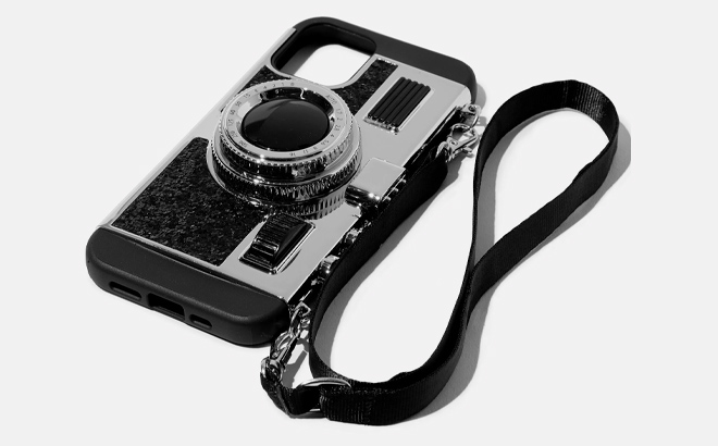 Black Glitter Camera iPhone 12 Pro Phone Case