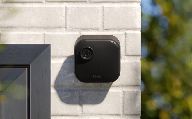 Blink Outdoor 4 4th Gen Wire free Smart Security Camera on a Wall