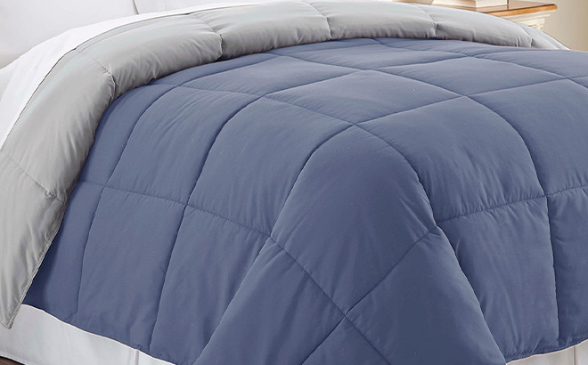 Blue Down Alternative Reversible Comforter