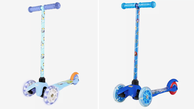 Bluey and Sonic the Hedgehog Self Balancing Light Up 3 Wheel Scooters