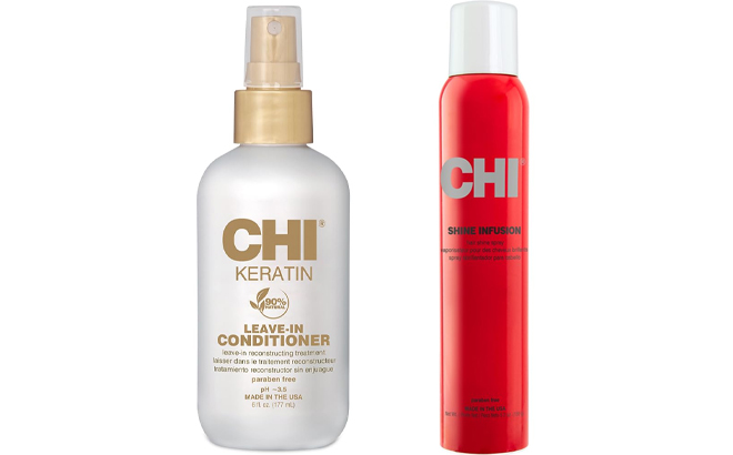 CHI Keratin Leave in Conditioner Hydrating Conditioner and CHI Shine Infusion Hair Shine Spray