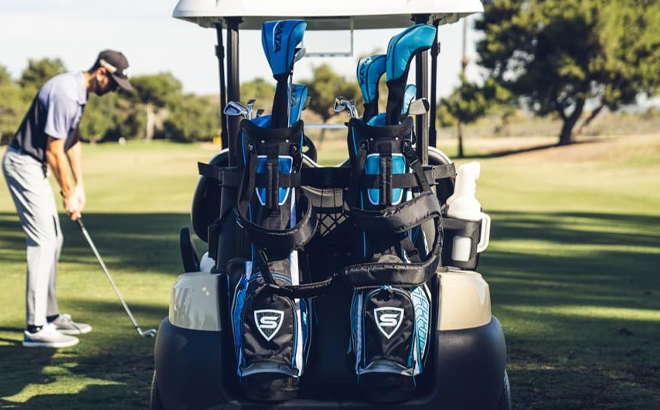 Callaway Golf Strata Complete Sets on a Golf Cart