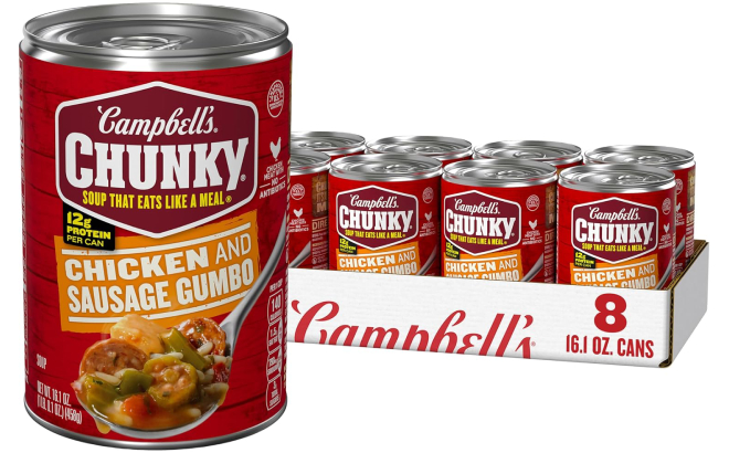 Campbells Chunky Chicken and Sausage Gumbo Soup 8 Pack