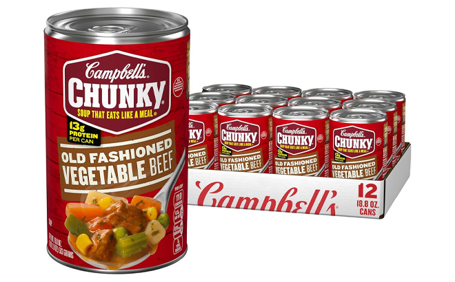 Campbells Chunky Old Fashioned Vegetable Beef Soup 12 Pack