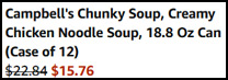 Campbells Chunky Soup 12 Pack Order Summary