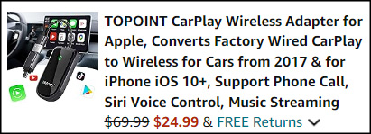 CarPlay Wireless Adapter for Apple Checkout