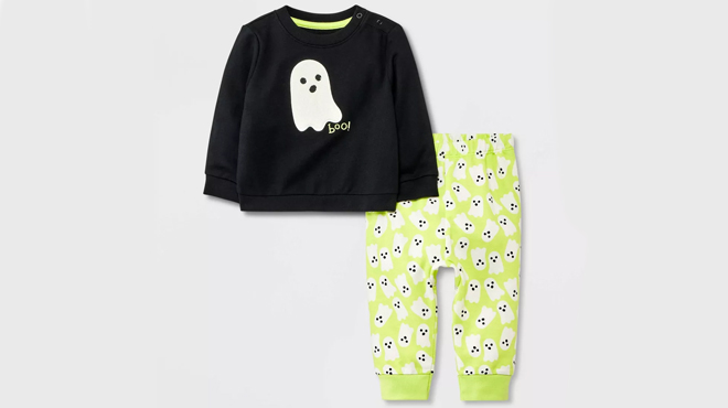 Cat Jack Halloween Ghost Top Pants Set