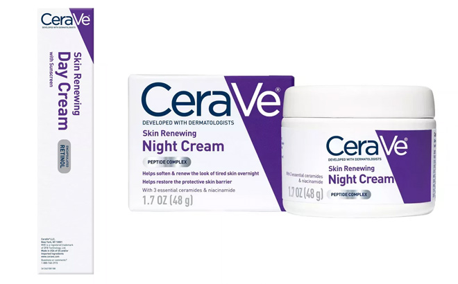 CeraVe Skin Renewing Anti Aging Face Cream with Sunscreen and Retinol SPF 30