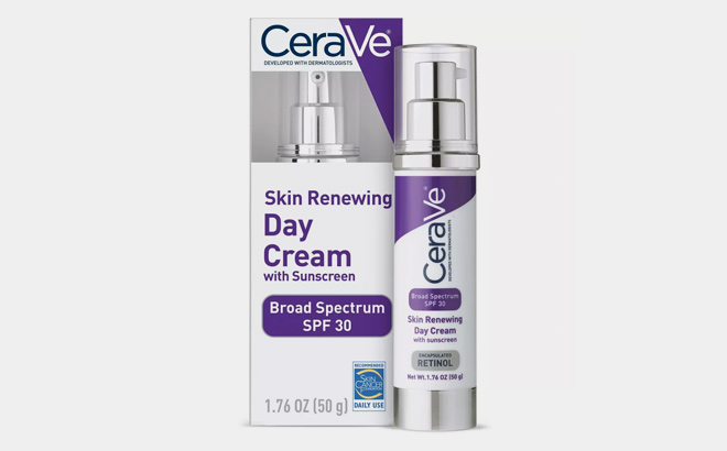 CeraVe Skin Renewing Anti Aging Face Cream with Sunscreen and Retinol