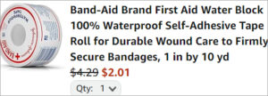 Checkout page of Band Aid Waterproof Tape