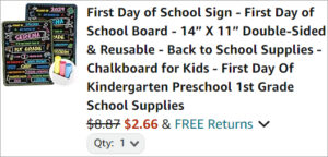 Checkout page of Double sided Kids Chalkboard