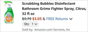 Checkout page of Scrubbing Bubbles Disinfectant Bathroom Grime Fighter Spray