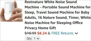 Checkout page of White Noise Sound Machine