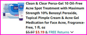 Clean Clear Acne Treatment Checkout Screen