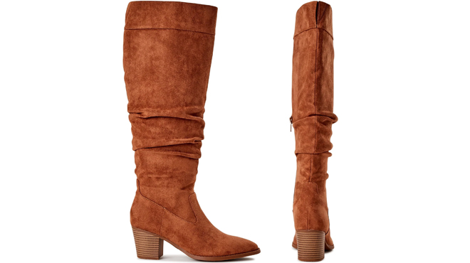 Cognac Suede Boots