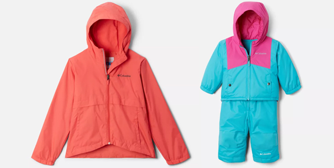 Columbia Girls Rain Zilla Jacket and Columbia Infant Double Flake Snow Set