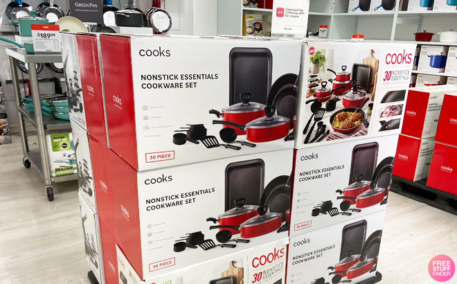 Cooks Nonstick Essentials 30 Piece Cookware Set