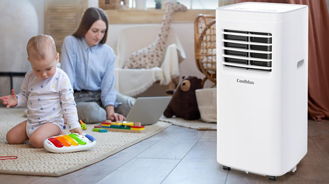 Coolblus Portable Air Conditioner in the Living Room with Family