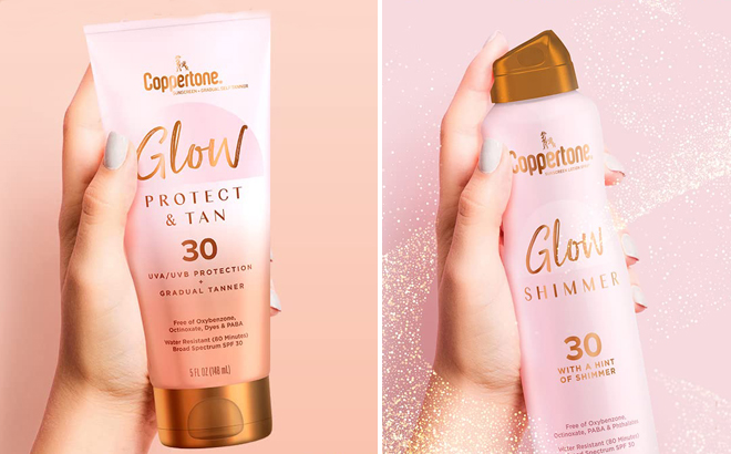 Coppertone Glow Sunscreen Lotion and Spray