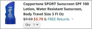 Coppertone Sport Sunscreen at Checkout