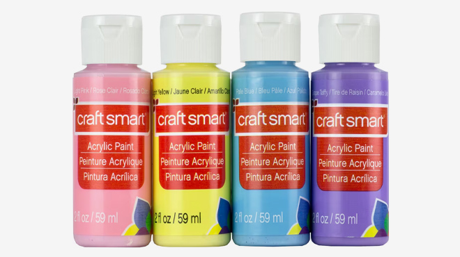 Craft Smart Pastel Acrylic Paint 4 Piece Set