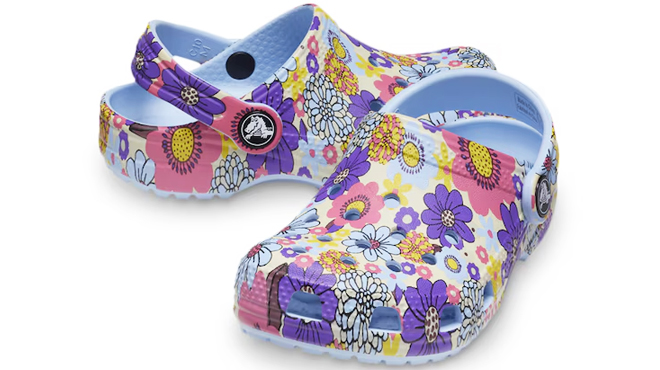 Crocs Classic Floral Kids Clogs