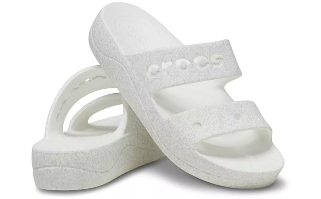 Crocs Womens Baya Platform Glitter Sandals