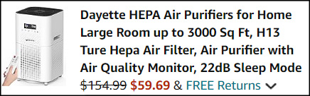 Dayette HEPA Air Purifier Checkout