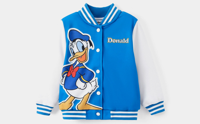 Disney Boys Bomber Jacket Donald Colorblock Varsity Lightweight Sweatshirts Gift Fall Spring Sizes