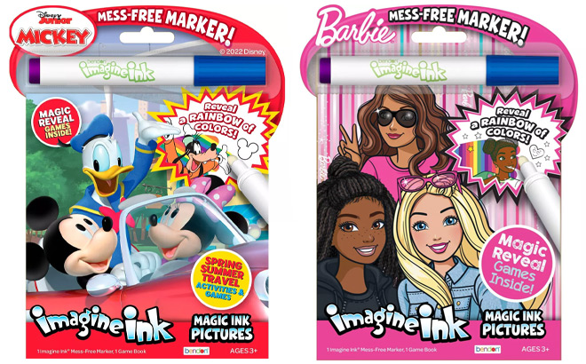 Disney Mickey Mouse Clubhouse Imagine Ink Book and Barbie Imagine Ink