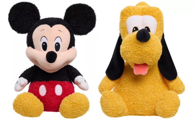 Disney Mickey Mouse and Pluto Weighted Plushies