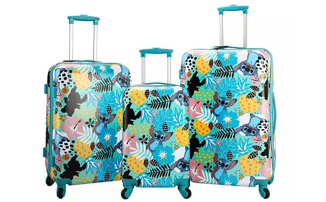 Disneys Lilo and Stitch 3 Piece Spinner Luggage Set