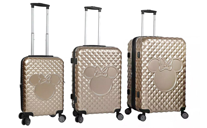 Disneys Minnie Mouse 3 Piece Hardside Spinner Luggage Set