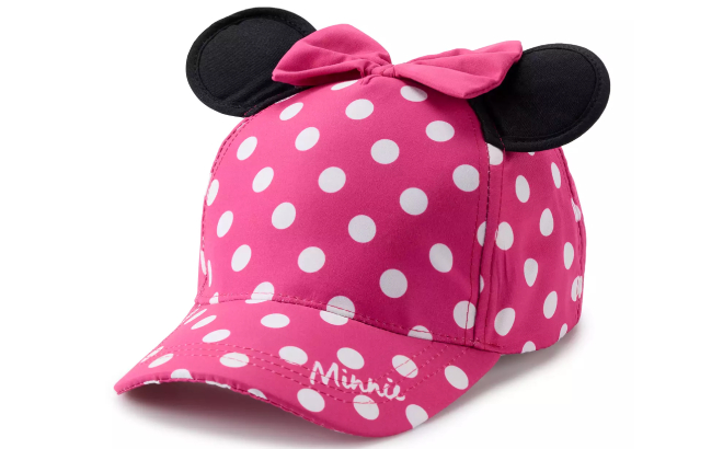 Disneys Minnie Mouse Girls Polka Dot Baseball Hat
