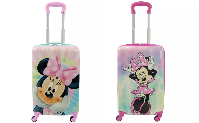 Disneys Minnie Mouse Tie Dye Carry On Hardside Spinner Luggage