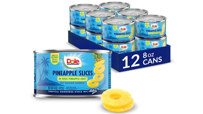 Dole Canned Fruit Pineapple Slices 12 Cans