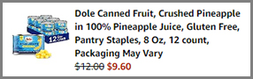 Dole Canned Fruit at Amazon