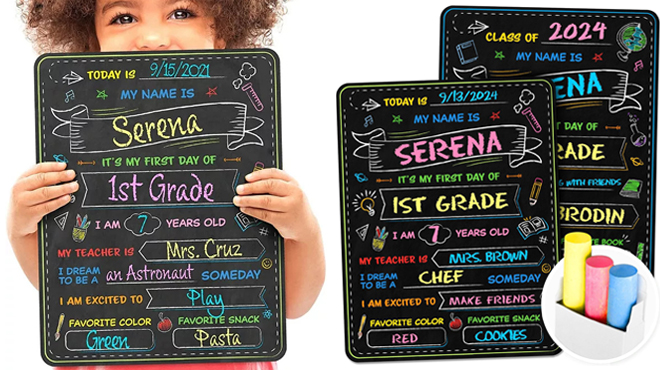 Double sided Kids Chalkboard