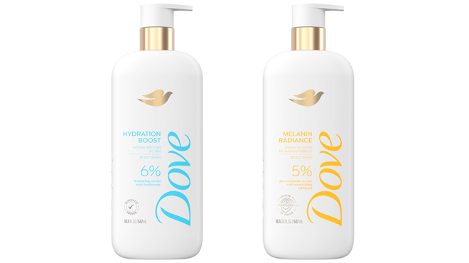 Dove Body Wash Hydration Boost and Dove Body Wash Melanin Radiance