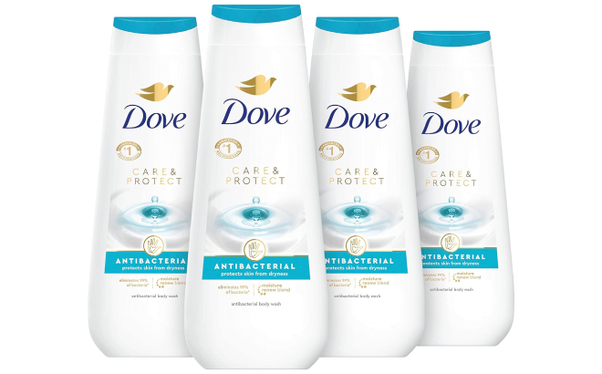 Dove Care Protect Antibacterial Body Wash 4 Pack