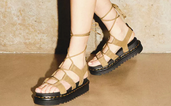 Dr Martens Nartilla Tumbled Nubuck Leather Gladiator Sandals